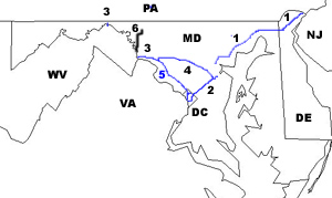 Map of Maryland and Delaware w/Frograil tours